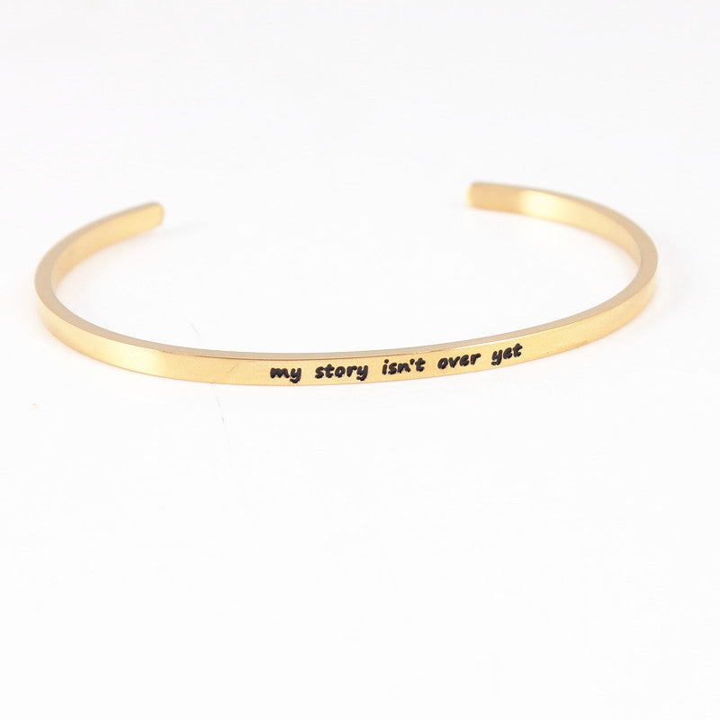 Wholesale Retro Letter Stainless Steel Bangle