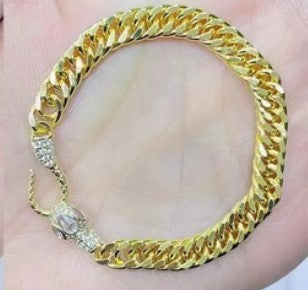 Hip-hop Geometric Metal Plating Inlay Zircon 18k Gold Plated Men's Bracelets