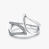 Retro Luxurious Leaf Sterling Silver Plating Inlay Zircon Rhodium Plated Rings