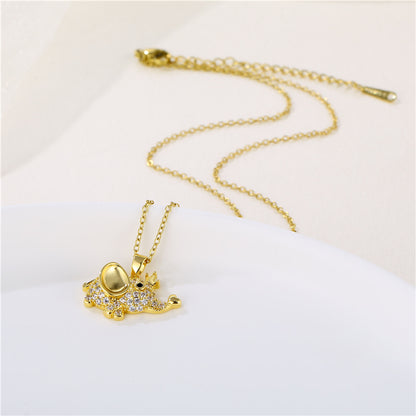 Wholesale Korean Style Christmas Tree Heart Shape Flower Stainless Steel Titanium Steel 18k Gold Plated Gold Plated Zircon Pendant Necklace