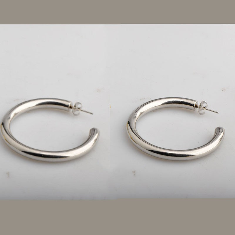 1 Pair Simple Style C Shape Plating Titanium Steel 18k Gold Plated Ear Studs