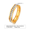 Wholesale Simple Style Circle Stainless Steel 18k Gold Plated Zircon Rings