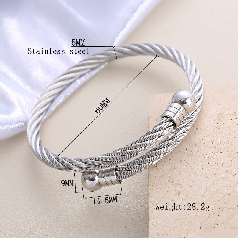 Wholesale Simple Style Geometric Solid Color Stainless Steel Bangle