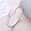 Wholesale Simple Style Heart Shape Stainless Steel 18k Gold Plated Bangle