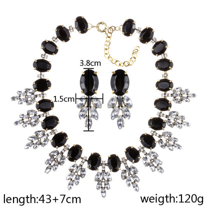 Luxurious Flower Alloy Plating Inlay Artificial Crystal Women's Jewelry Set