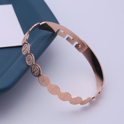 Wholesale Retro Round Stainless Steel Bangle