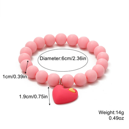 Sweet Heart Shape Flower Arylic Patchwork Women's Bracelets