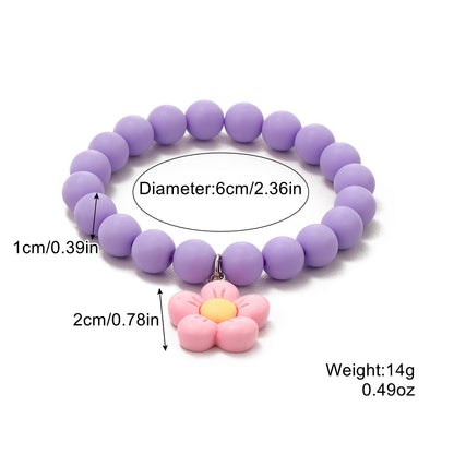 Sweet Heart Shape Flower Arylic Patchwork Women's Bracelets