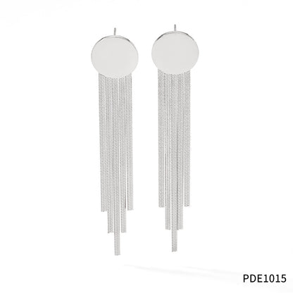 1 Pair Retro Tassel Stainless Steel Plating Drop Earrings