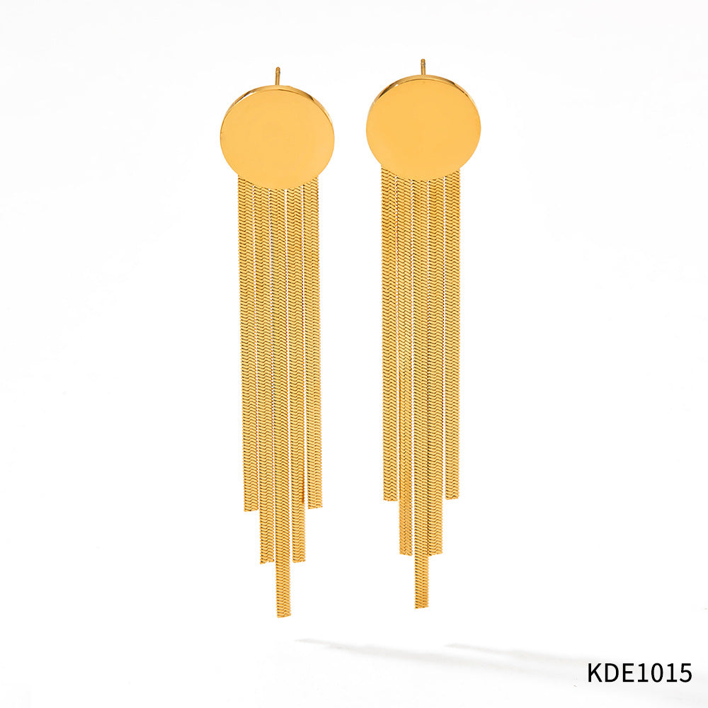 1 Pair Retro Tassel Stainless Steel Plating Drop Earrings