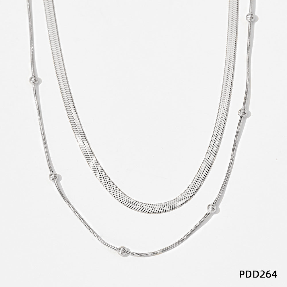 Wholesale Retro Solid Color Stainless Steel Titanium Steel Plating Bracelets Necklace