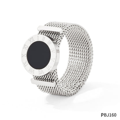 Ins Style Round Number Stainless Steel Plating Rings