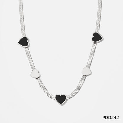 Wholesale Classic Style Heart Shape Stainless Steel Titanium Steel Bracelets Necklace