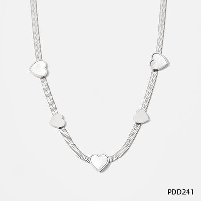 Wholesale Classic Style Heart Shape Stainless Steel Titanium Steel Bracelets Necklace