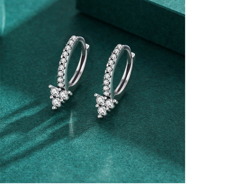 1 Pair Classic Style Solid Color Sterling Silver Plating Inlay Zircon Silver Plated Earrings