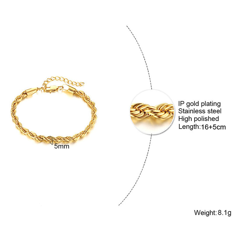 Simple Style Solid Color Stainless Steel Plating 18k Gold Plated Bracelets