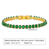 Elegant Geometric 201 Stainless Steel 18K Gold Plated Zircon Bracelets In Bulk