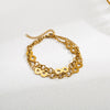 Casual Infinity Heart Shape Elephant Stainless Steel Enamel Plating Inlay Artificial Pearls 18k Gold Plated Bracelets