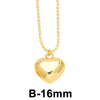 Ins Style Heart Shape Copper 18k Gold Plated Pendant Necklace In Bulk