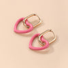 1 Pair Cute Heart Shape Copper Plating Drop Earrings