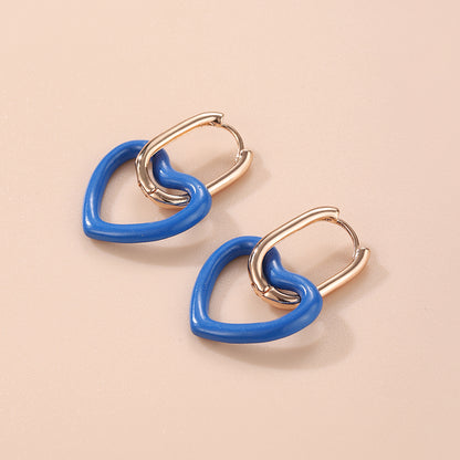 1 Pair Cute Heart Shape Copper Plating Drop Earrings