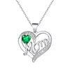 Mama Letter Moon Heart Shape Metal Copper Inlay Rhinestones Zircon Mother's Day Women's Pendant Necklace