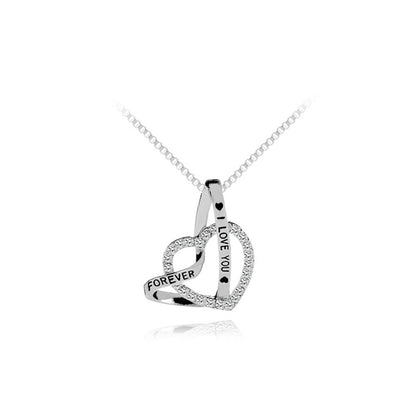 Mama Letter Moon Heart Shape Metal Copper Inlay Rhinestones Zircon Mother's Day Women's Pendant Necklace