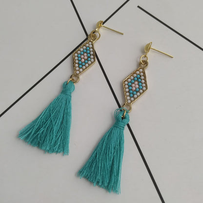 Wholesale Jewelry 1 Pair Vacation Tassel Alloy Drop Earrings