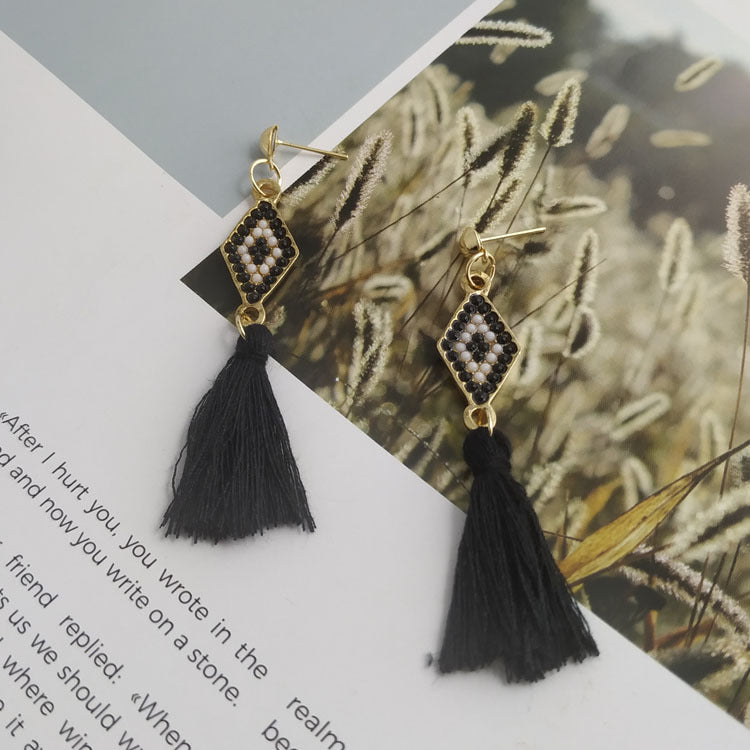 Wholesale Jewelry 1 Pair Vacation Tassel Alloy Drop Earrings