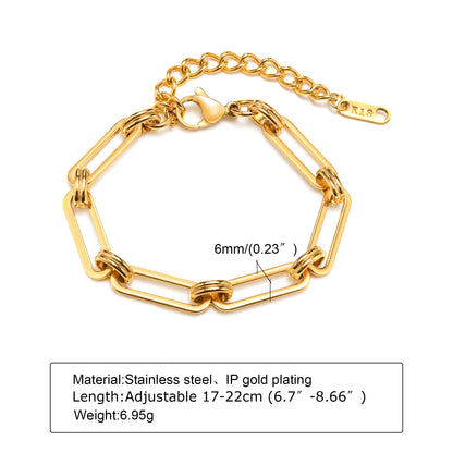 Ig Style Solid Color Stainless Steel Plating 18k Gold Plated Bracelets