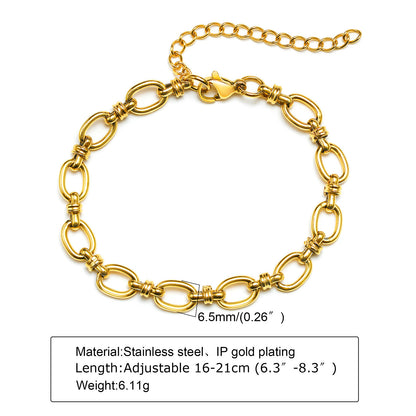 Ig Style Solid Color Stainless Steel Plating 18k Gold Plated Bracelets