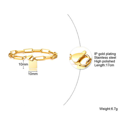 Wholesale Simple Style Geometric Stainless Steel 18k Gold Plated Bracelets