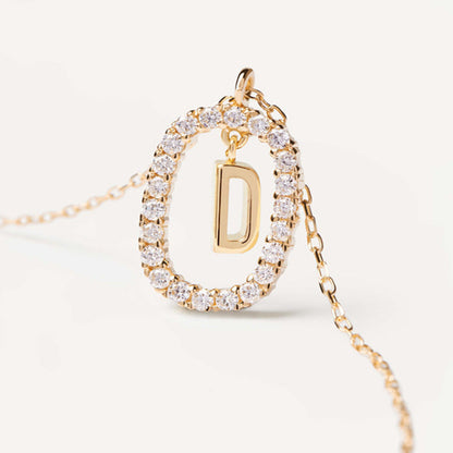 Simple Style Letter Sterling Silver Plating Inlay Zircon Gold Plated Pendant Necklace