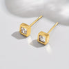 1 Pair Simple Style Square Stainless Steel Plating Inlay Zircon 14k Gold Plated Ear Studs