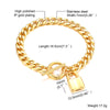 Wholesale Retro Portrait Heart Shape Lock Stainless Steel 18k Gold Plated Bracelets