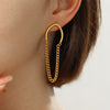 1 Pair Simple Style Tassel Solid Color Stainless Steel Plating Chain Gold Plated Drop Earrings