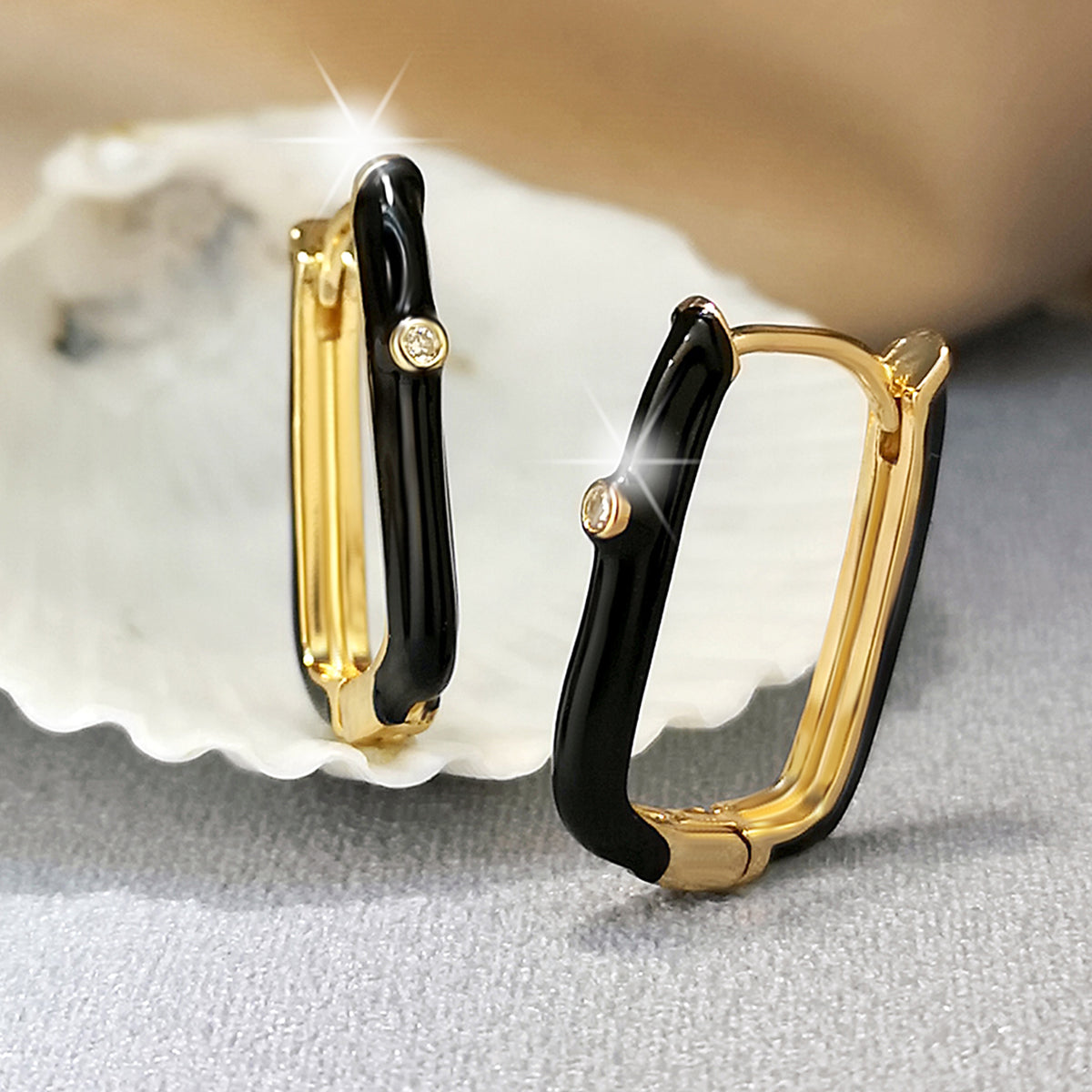 1 Pair Ins Style U Shape Copper Plating Inlay Zircon Gold Plated Silver Plated Hoop Earrings