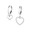 1 Pair Simple Style Heart Shape Copper Asymmetrical Plating Drop Earrings