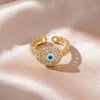 Simple Style Devil's Eye Copper Plating Gold Plated Rings