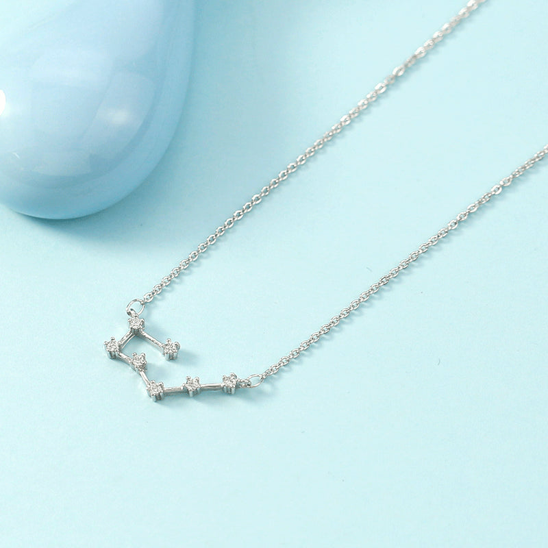 Simple Style Constellation Copper Plating Inlay Zircon Necklace