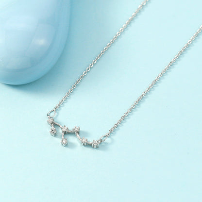 Simple Style Constellation Copper Plating Inlay Zircon Necklace