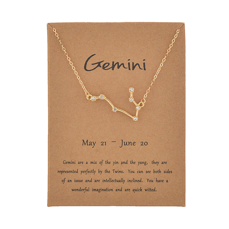 Simple Style Constellation Alloy Plating Inlay Rhinestones Women's Necklace