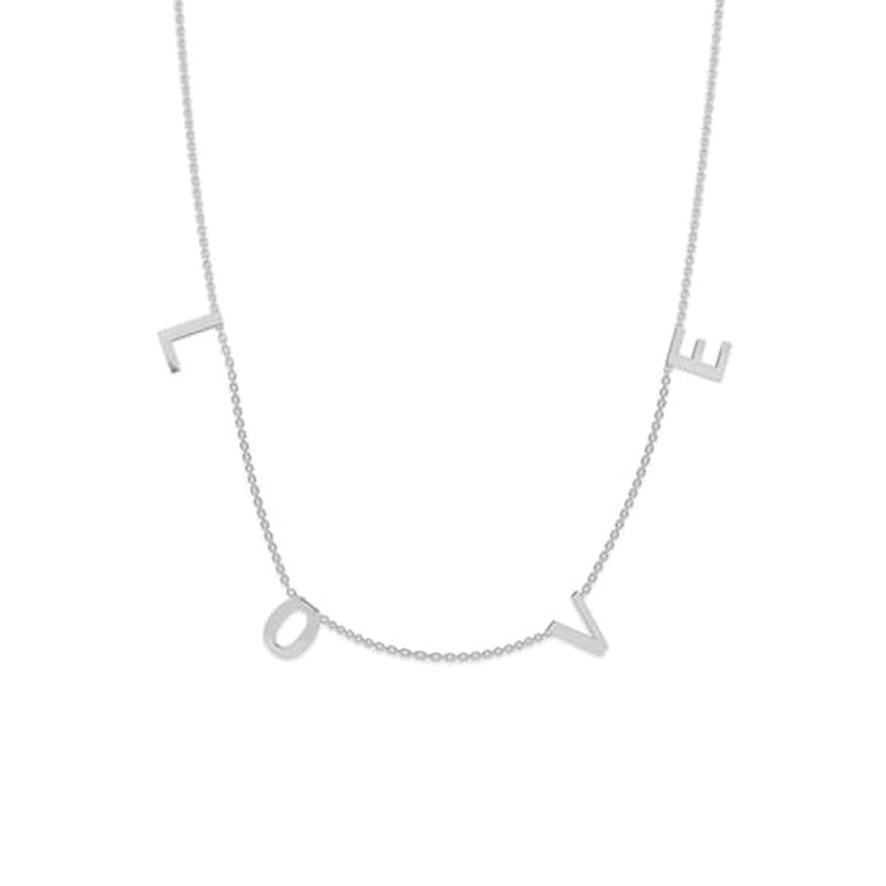 Simple Style Love Letter Sterling Silver Plating Necklace