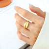 Wholesale Glam Shiny Solid Color Titanium Steel 18k Gold Plated Open Ring