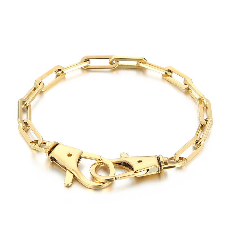 Wholesale Simple Style Geometric Titanium Steel 18k Gold Plated Bracelets Necklace