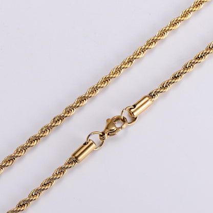 Hip-hop Insect Titanium Steel Inlaid Gold Necklace