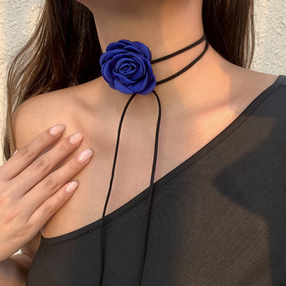 Simple Style Flower Cloth Tassel Women's Choker