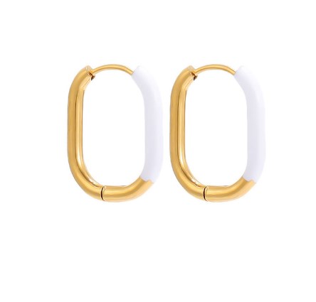 1 Pair Simple Style U Shape Enamel Stainless Steel Earrings