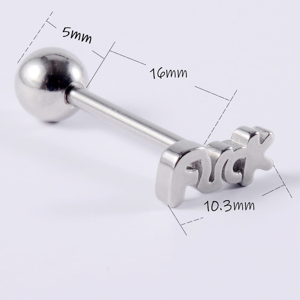 Lady Letter Stainless Steel Plating Tongue Nail