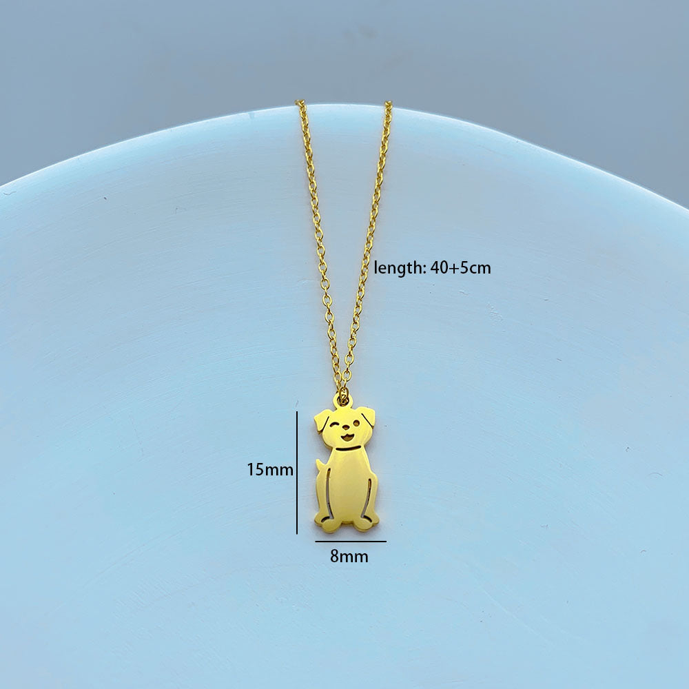 Wholesale Lady Cartoon Character Stainless Steel Titanium Steel Gold Plated Pendant Necklace